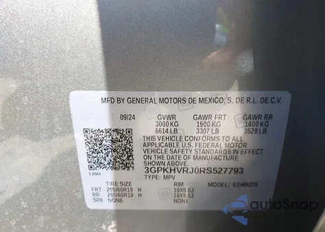 2024 Honda Prologue Ex из США, поврежденный, VIN 3GPKHVRJ0RS527793